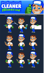 Professional Cleaner Mascot Character Mega Set