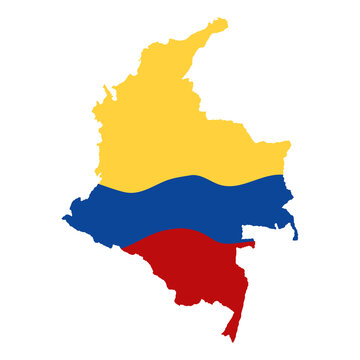 colombian flag in map