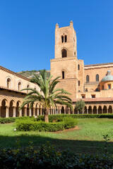 Fototapeta premium Cloister tower at the Monreale Abbey