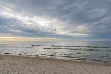 Fototapeta na wymiar Coast of Baltic sea in Leba as summer background