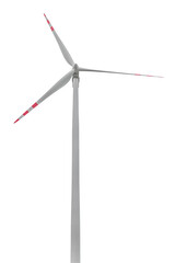 Wind turbine on white background