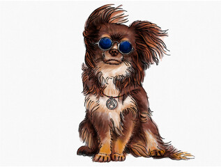 Hippie pies w okularach. - obrazy, fototapety, plakaty
