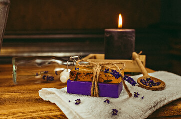 homemade soap. different objects lie on the table, still life, making soap at home