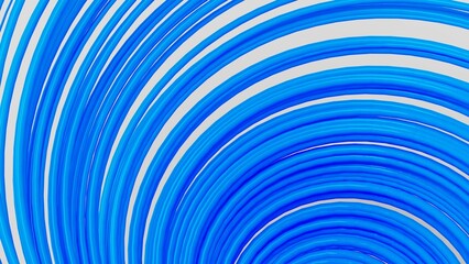 Abstract of blue tubes rotating in a spiral against a white background. Concept image of technological innovations, strategies and revolutions . 3D illustration. 3D CG.