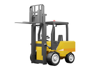Forklift for use in warehouse vehicle model Forklift 3D rendering isolated on white backgrounds with clipping path illustration 3D rendering