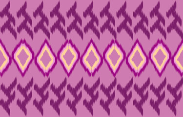 fabric ikat seamless pattern geometric ethnic traditional embroidery style.Design for background,carpet,mat,sarong,clothing,Vector illustration.