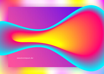 Liquid fluid with dynamic elements and shapes. Landing page.