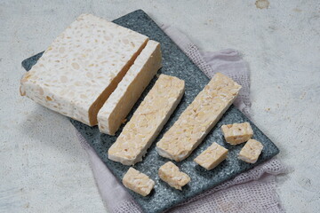 tempeh tempe Indonesian traditional food made from fermented soybeans