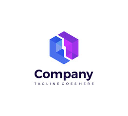 Modern geometric abstract branding logo identity vector isolated