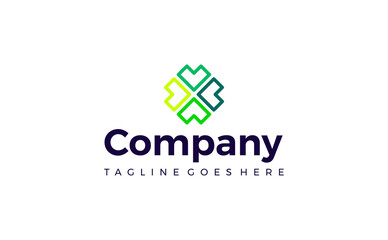 Modern geometric abstract branding logo identity vector isolated