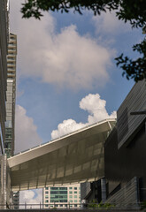 building in the city sky clouds Brickell miami 