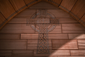 Cross Decoration on Presbyterian Church Building Exterior
