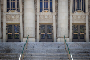 Front Entrance of Masonic Temple With Three Doors