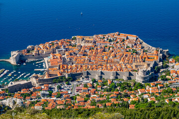 Old Town Dubrovnik viewed from Mt. Srd