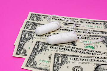 Tampons and cash money. Tampon shortage, tax, pink tax and feminine hygiene products price increase...