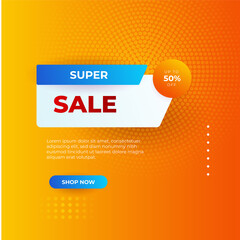 Vector Illustration Promotion Big Super Sale Banner. Discount Design For Newsletter, Poster, Social Media Template, Ads, Black Friday, Special Offer, Summer Sale, Spring Sale, Online Shopping, And Web