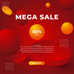 Special offer mega sale social media background template