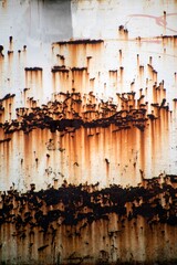 Texture and background of traces of rust on sheet metal.