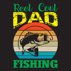 Reel cool dad fishing t-shirt design