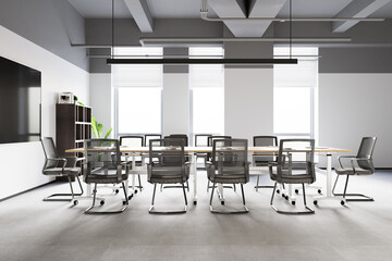 3d rendering business meeting and working office room