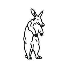 aardvark vector. hand drawn animal illustration