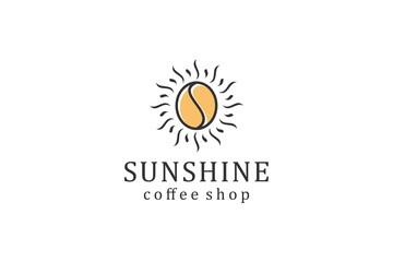 Sun Shine coffee logo food cafe drink restaurant icon symbol