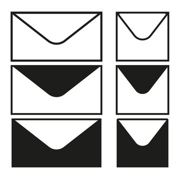 brush envelopes. Design element. Communication, internet concept. Vector illustration. stock image. 