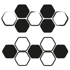 brush hexagons honeycomb. Geometric texture. Vector illustration. stock image.