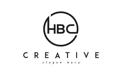 initial HBC three letter logo circle black design	
