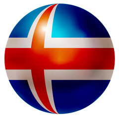 Obraz premium アイスランド 国旗 球 アイコン