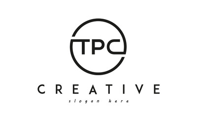 initial BPC three letter logo circle black design