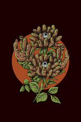 Flower hand vector illustration
