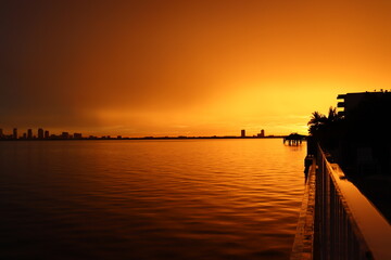 Biscayne Bay Sunset Golden Hour Miami Florida