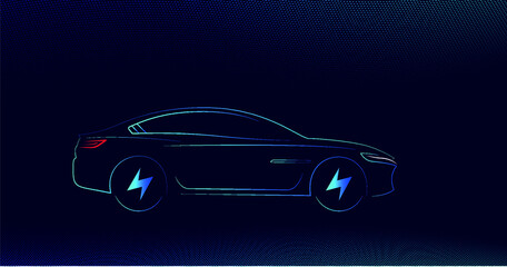 Vector minimalist new energy vehicle charging station poster background