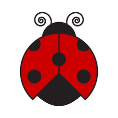 Red ladybug with black dots. Vector illustration in cartoon style. © Mayartlab