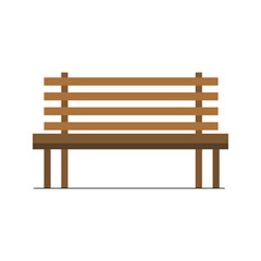 Comfortable bench stand outdoor park, isolated on white background 