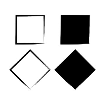 Sketch brush squares for banner design. Ink paint brush stain. Design element. Vector illustration. stock image.