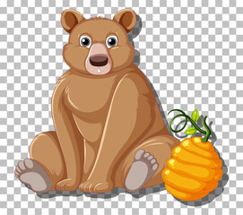 Grizzly bear cartoon character isolated