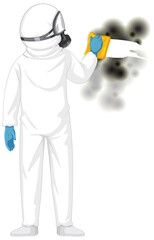 Man in protective hazmat suit