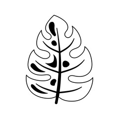 Silhouette monsters leaf hand drawing illustration 