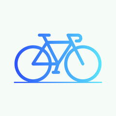 Obraz premium Gradient bicycle outline flat icon illustration 