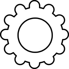  gear icon illustration on white background line art.eps