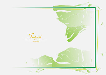 Tropical leafs template with white background,Nature template,green vector background,EPS.10