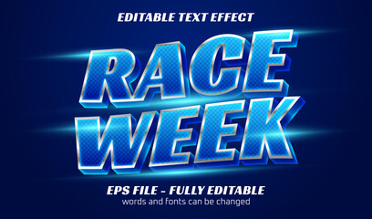 race week editable text effect template