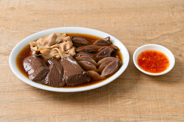 stewed duck offal in brown soup