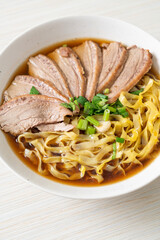 egg noodles with stewed duck in brown soup