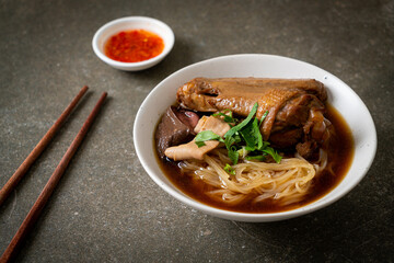 Braised duck noodles with brown soup