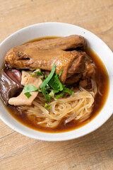 Braised duck noodles with brown soup