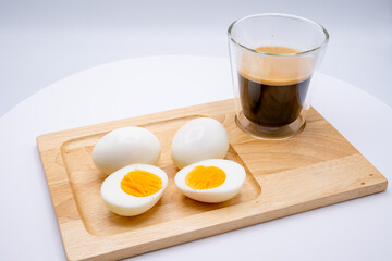 breakfast with eggs and coffee