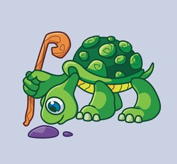 cute cartoon turtle. isolated cartoon animal illustration vector